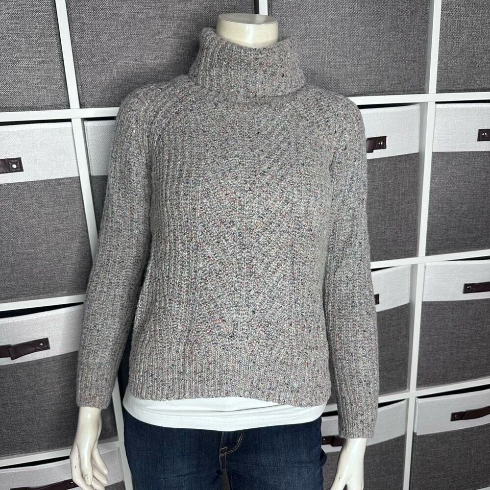 Madewell Colorfleck Ribbed Turtleneck Chunky Sweater Size XXS Wool/Silk Blend